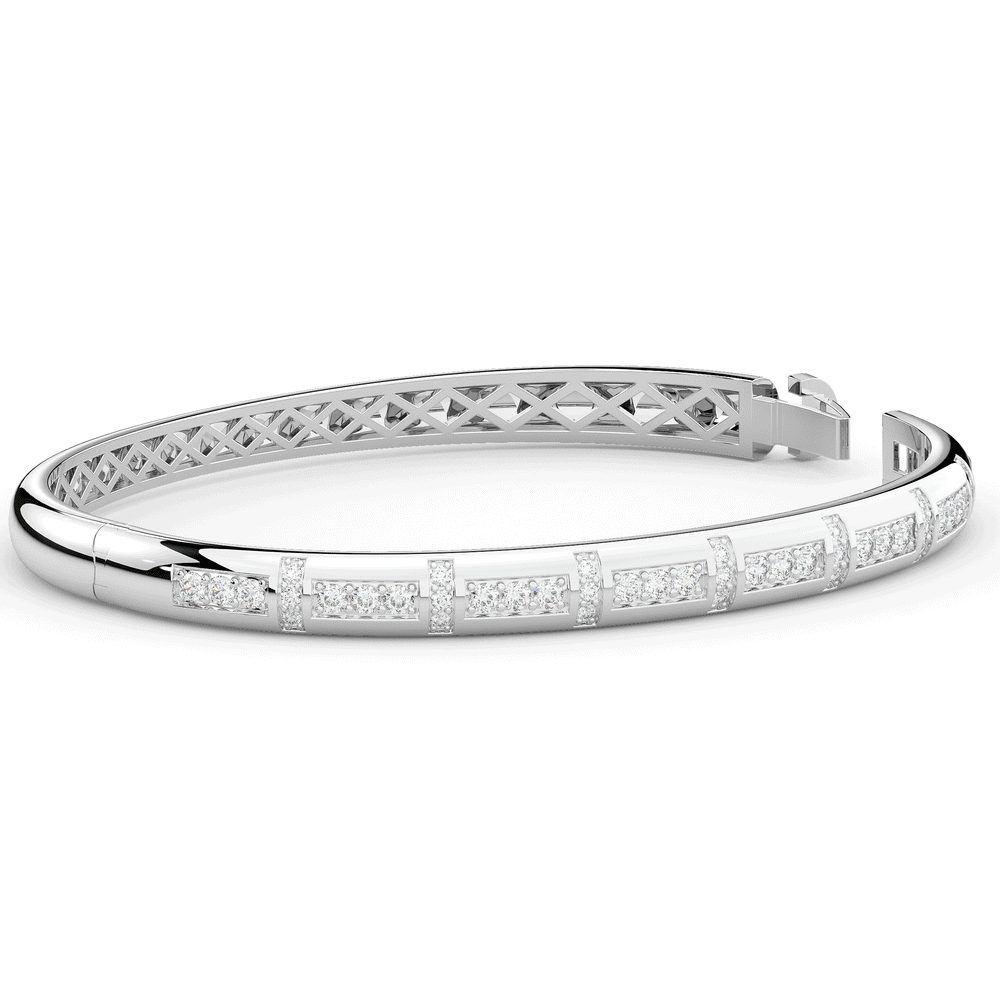 1.25CT.TW ROUND LAB DIAMOND BANGLE - Nazarelle