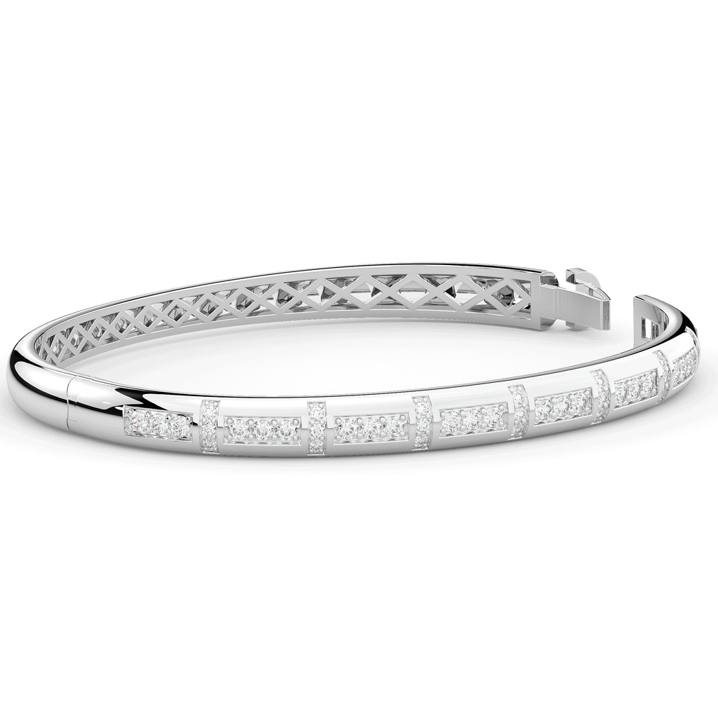 1.25CT.TW ROUND LAB DIAMOND BANGLE - Nazarelle