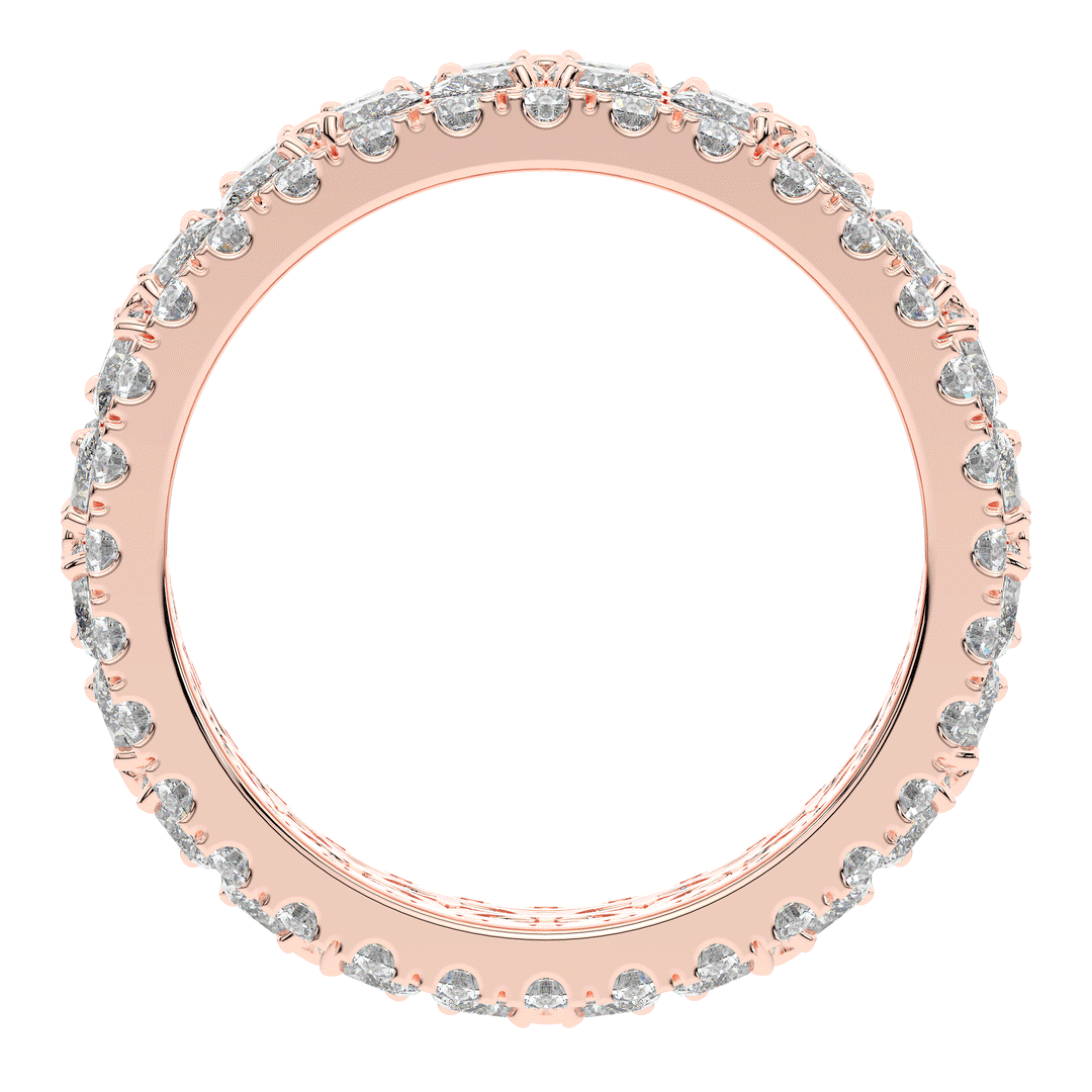 3.80CT.TW MARQUISE AND ROUND LAB DIAMOND FLOWER PETAL ETERNITY WEDDING BAND - Nazarelle