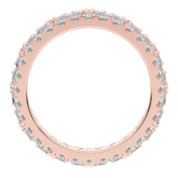 3.80CT.TW MARQUISE AND ROUND LAB DIAMOND FLOWER PETAL ETERNITY WEDDING BAND - Nazarelle