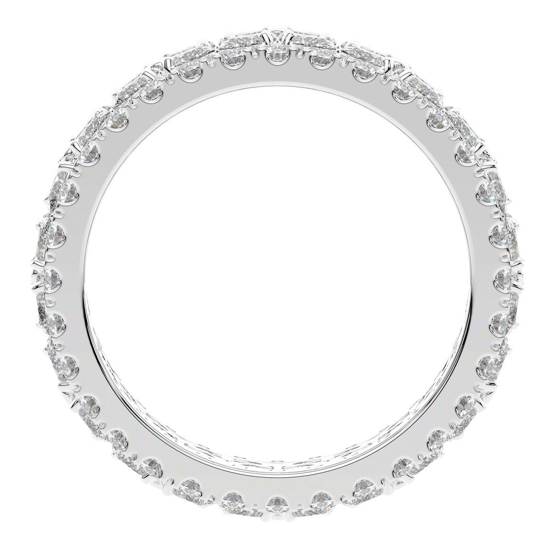 3.80CT.TW MARQUISE AND ROUND LAB DIAMOND FLOWER PETAL ETERNITY WEDDING BAND - Nazarelle