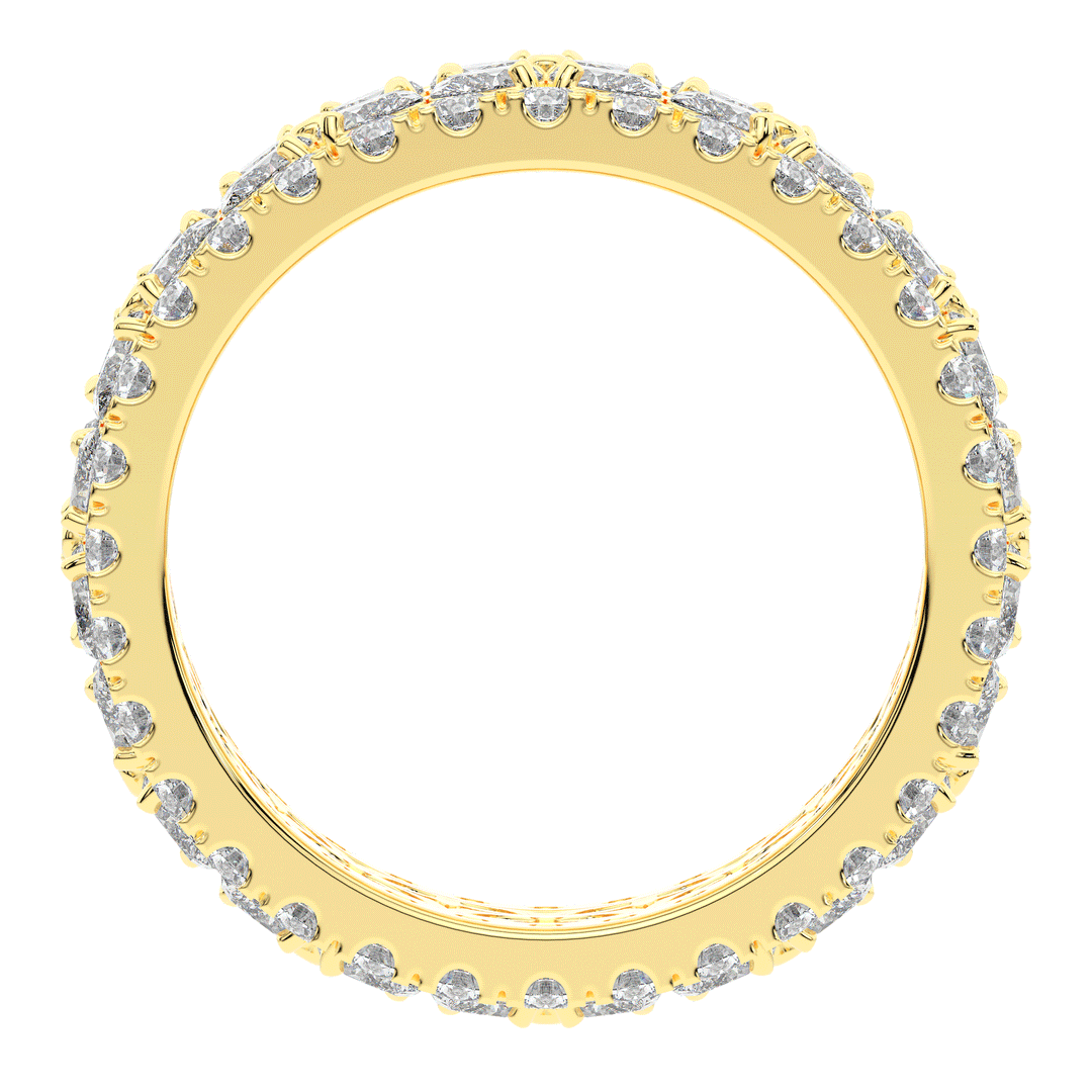 3.80CT.TW MARQUISE AND ROUND LAB DIAMOND FLOWER PETAL ETERNITY WEDDING BAND - Nazarelle