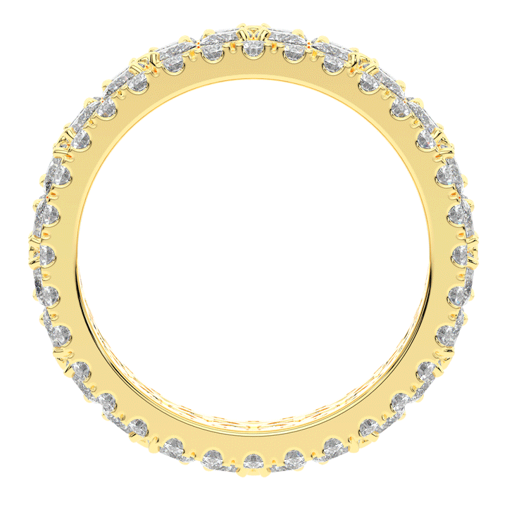 3.80CT.TW MARQUISE AND ROUND LAB DIAMOND FLOWER PETAL ETERNITY WEDDING BAND - Nazarelle