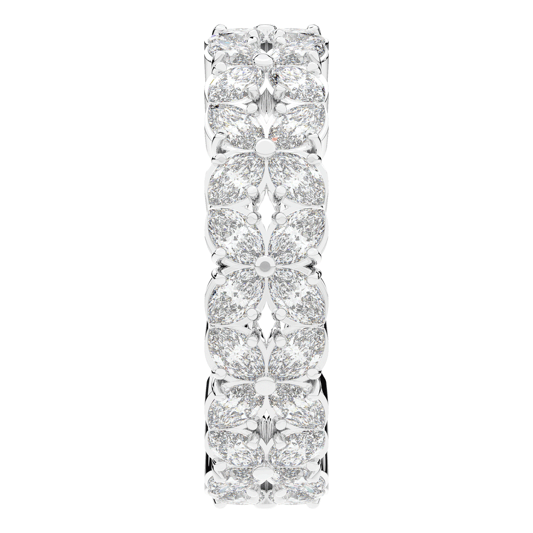2.40CT.TW MARQUISE LAB DIAMOND FLOWER PETAL ETERNITY WEDDING BAND - Nazarelle