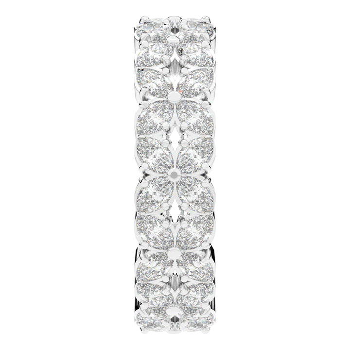 2.40CT.TW MARQUISE LAB DIAMOND FLOWER PETAL ETERNITY WEDDING BAND - Nazarelle