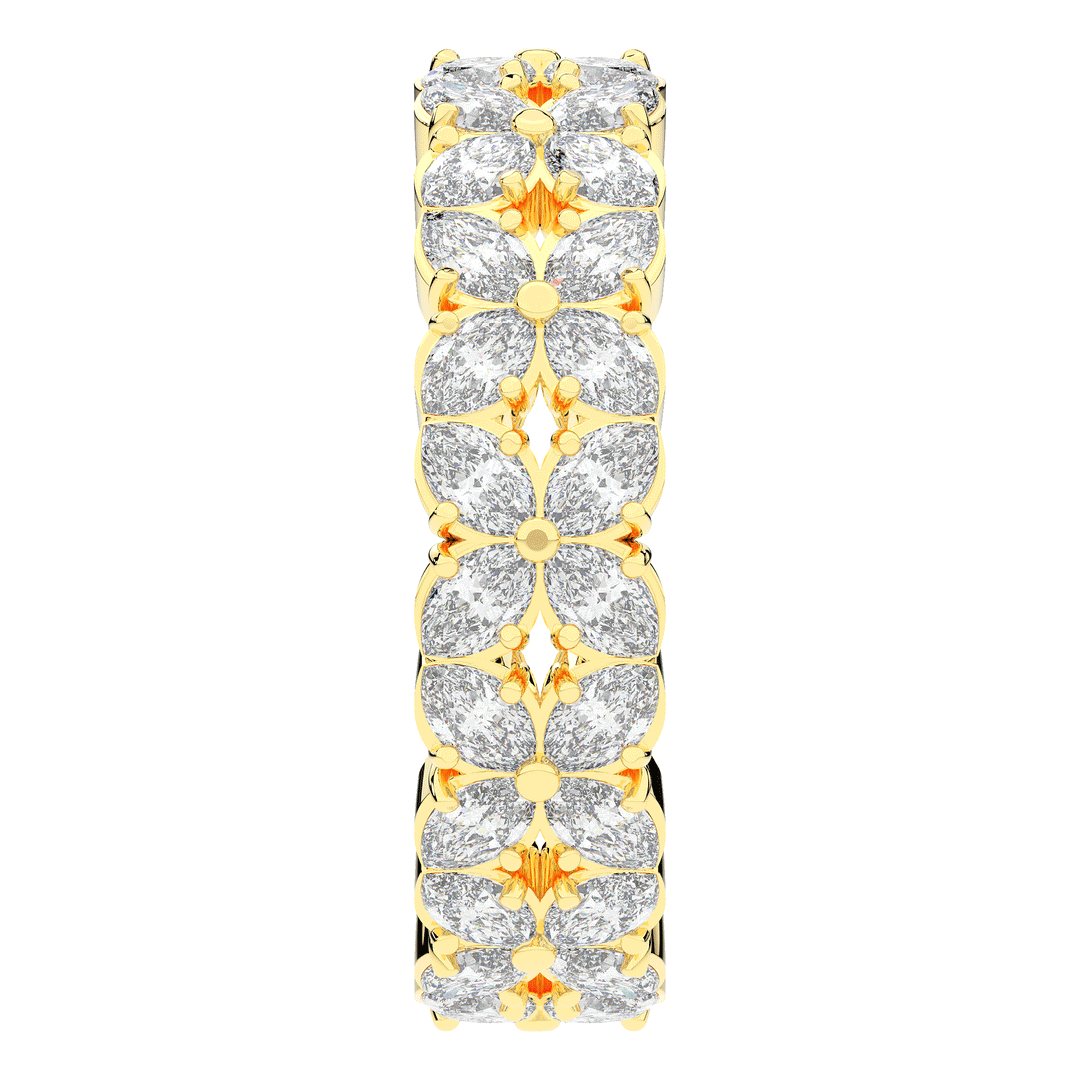 2.40CT.TW MARQUISE LAB DIAMOND FLOWER PETAL ETERNITY WEDDING BAND - Nazarelle