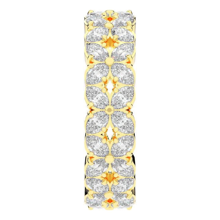 2.40CT.TW MARQUISE LAB DIAMOND FLOWER PETAL ETERNITY WEDDING BAND - Nazarelle