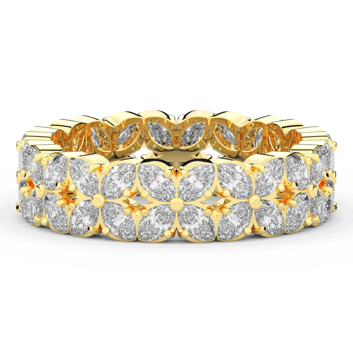 2.40CT.TW MARQUISE LAB DIAMOND FLOWER PETAL ETERNITY WEDDING BAND - Nazarelle