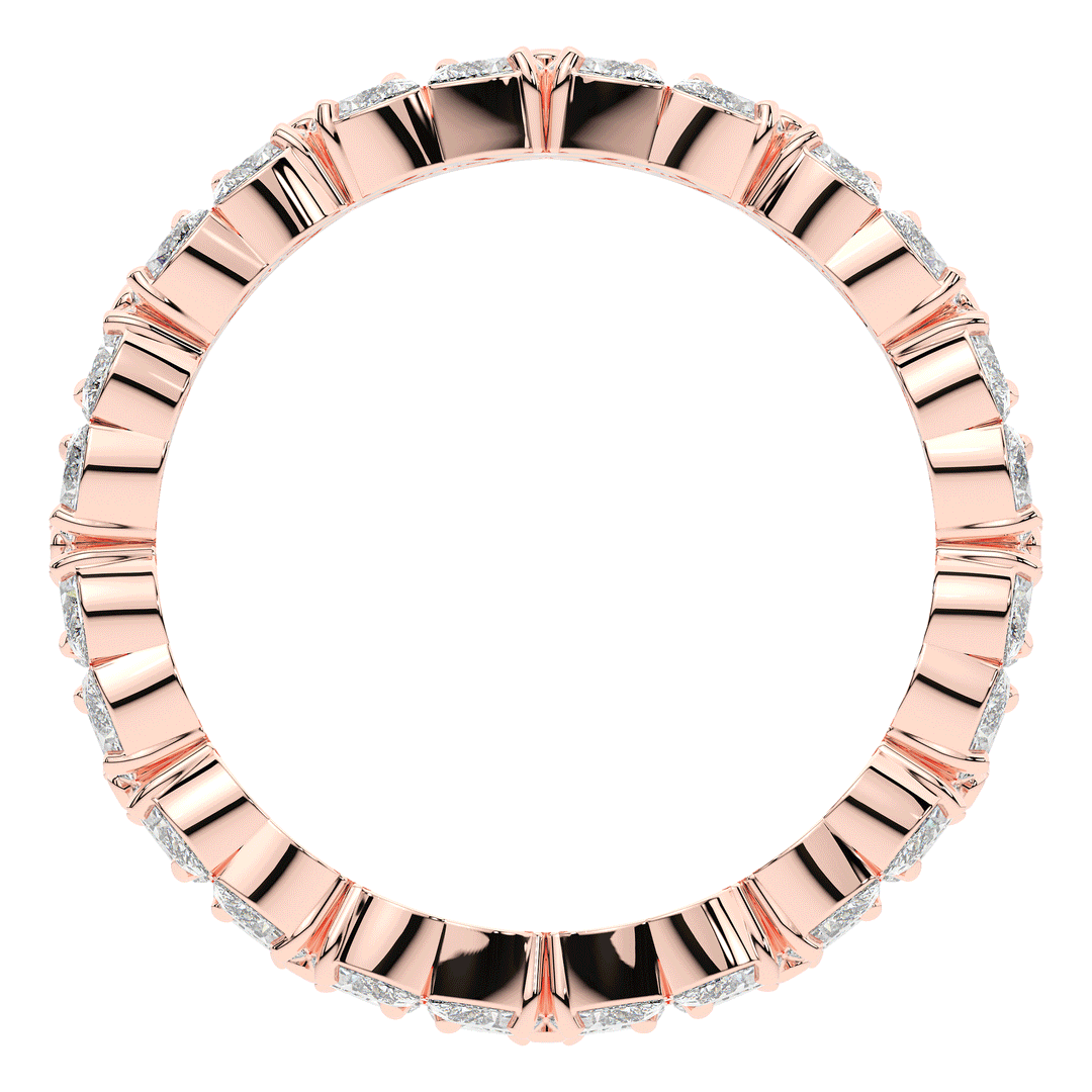 2.40CT.TW MARQUISE LAB DIAMOND FLOWER PETAL ETERNITY WEDDING BAND - Nazarelle