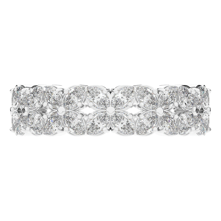 2.40CT.TW MARQUISE LAB DIAMOND FLOWER PETAL ETERNITY WEDDING BAND - Nazarelle