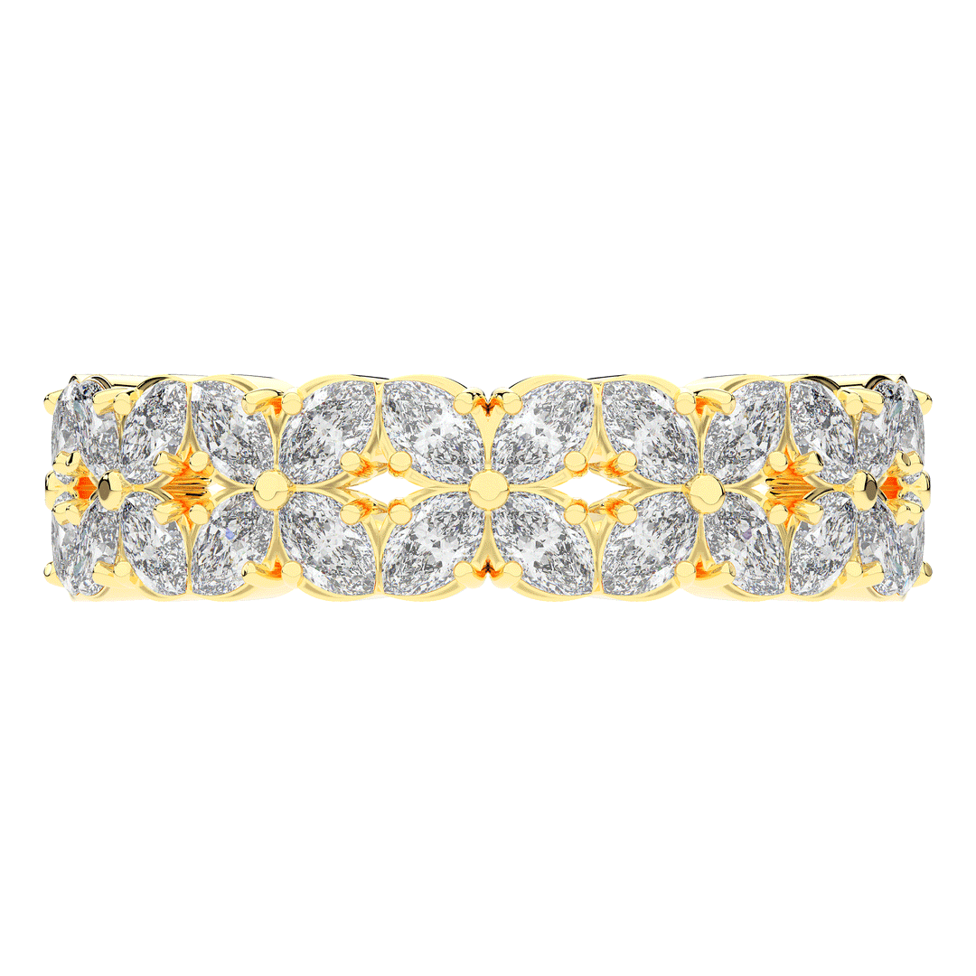 2.40CT.TW MARQUISE LAB DIAMOND FLOWER PETAL ETERNITY WEDDING BAND - Nazarelle