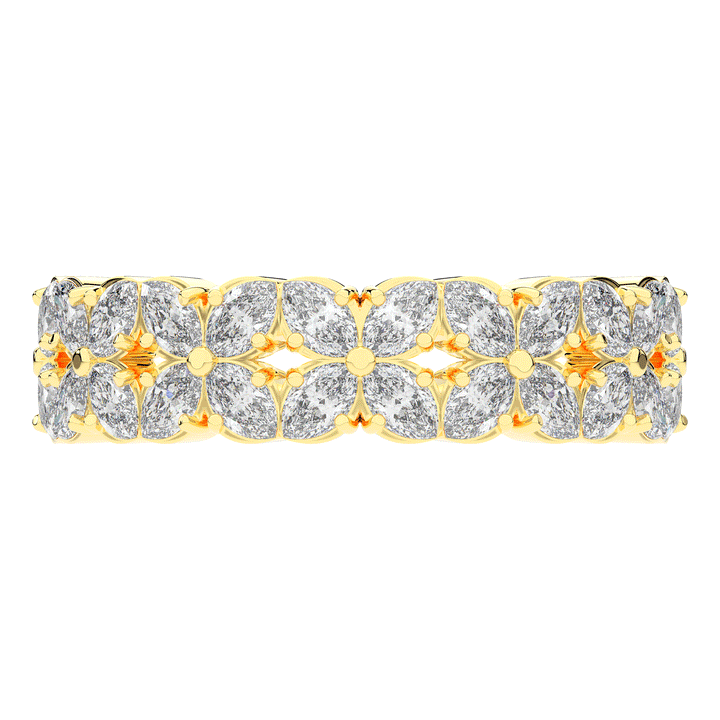 2.40CT.TW MARQUISE LAB DIAMOND FLOWER PETAL ETERNITY WEDDING BAND - Nazarelle