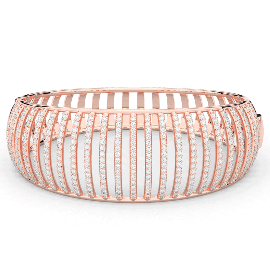 4.00CT.TW ROUND LAB DIAMOND BANGLE - Nazarelle