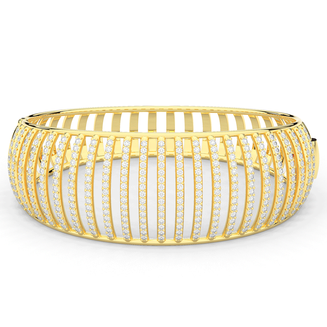 4.00CT.TW ROUND LAB DIAMOND BANGLE - Nazarelle