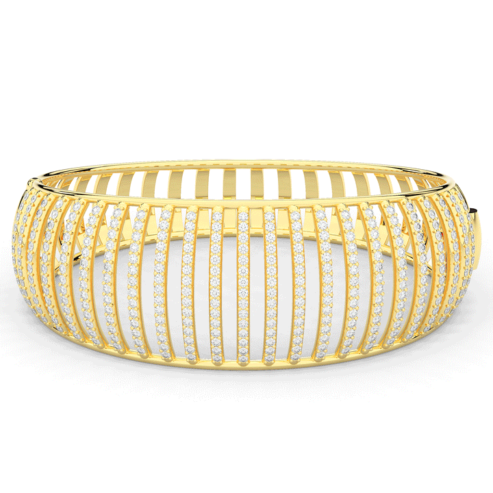 4.00CT.TW ROUND LAB DIAMOND BANGLE - Nazarelle