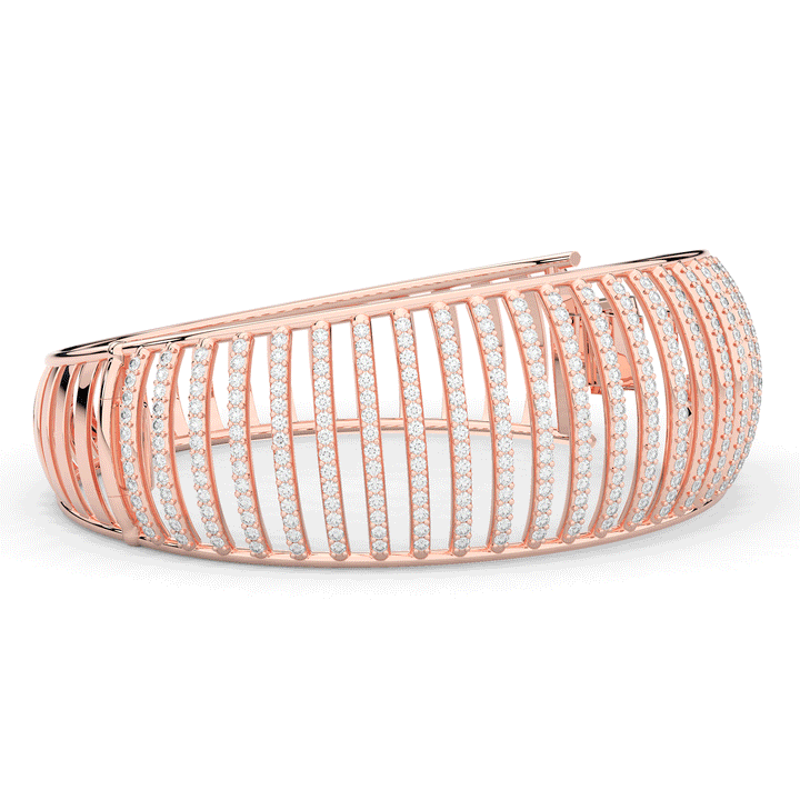 4.00CT.TW ROUND LAB DIAMOND BANGLE - Nazarelle