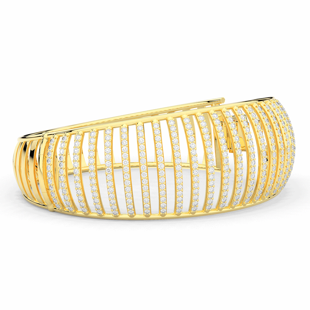 4.00CT.TW ROUND LAB DIAMOND BANGLE - Nazarelle