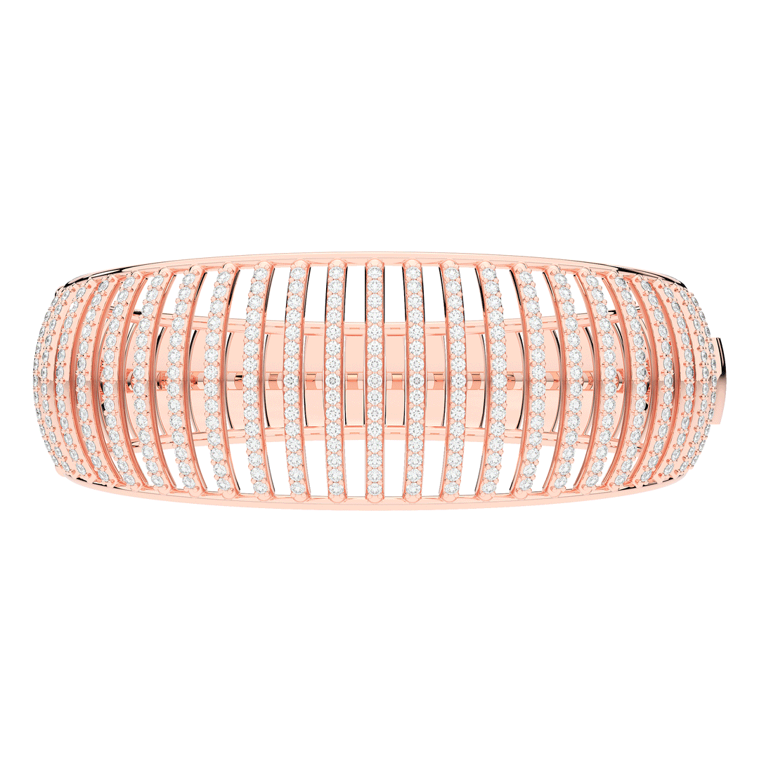 4.00CT.TW ROUND LAB DIAMOND BANGLE - Nazarelle