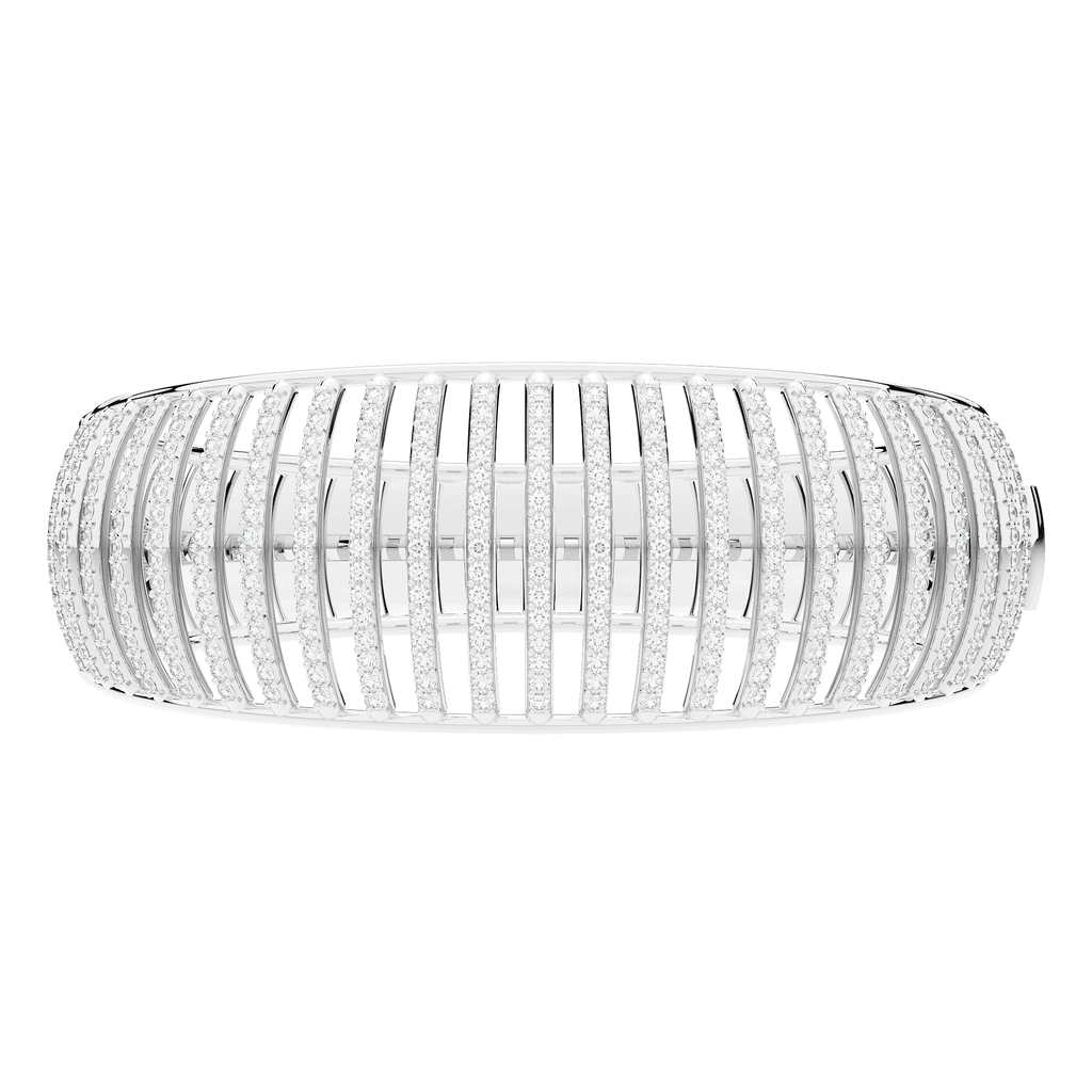 4.00CT.TW ROUND LAB DIAMOND BANGLE - Nazarelle