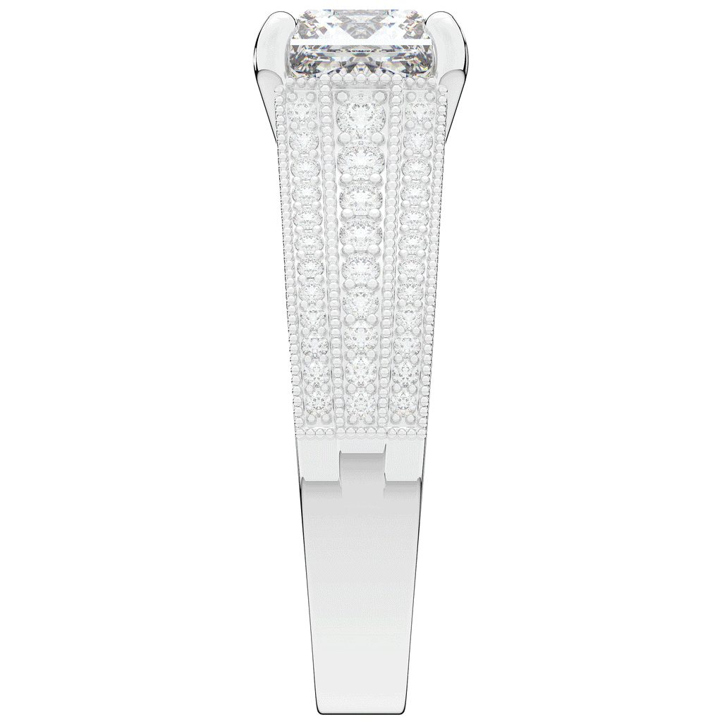 3.55CT.TW PRINCESS LAB DIAMOND ENGAGEMENT RING - Nazarelle