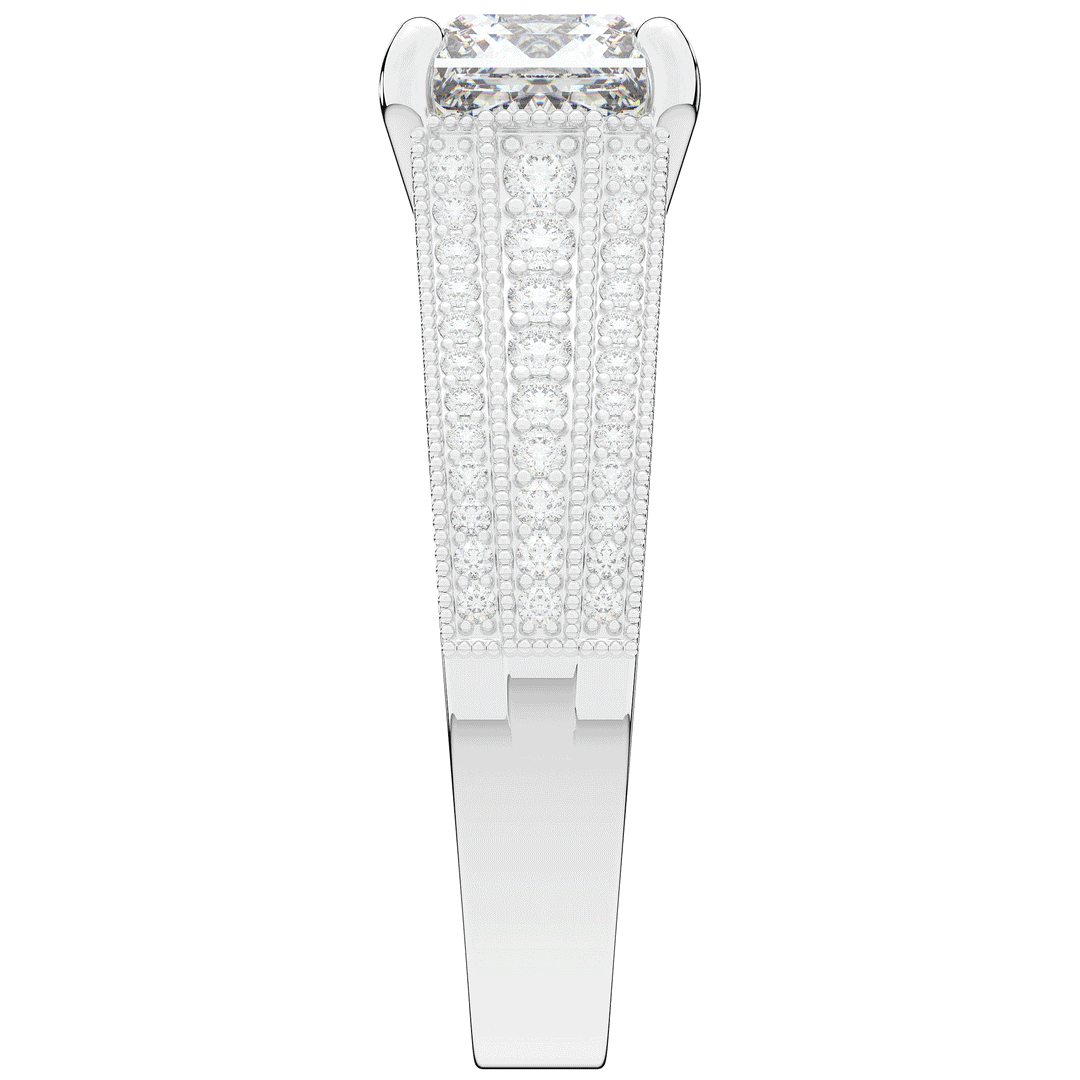 3.55CT.TW PRINCESS LAB DIAMOND ENGAGEMENT RING - Nazarelle