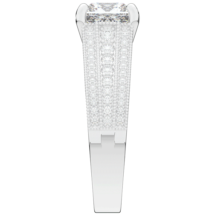 3.55CT.TW PRINCESS LAB DIAMOND ENGAGEMENT RING - Nazarelle