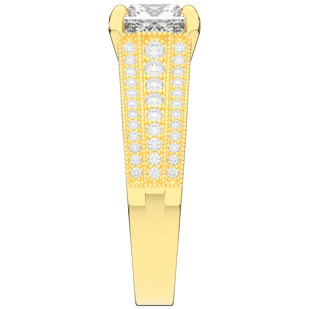 3.55CT.TW PRINCESS LAB DIAMOND ENGAGEMENT RING - Nazarelle