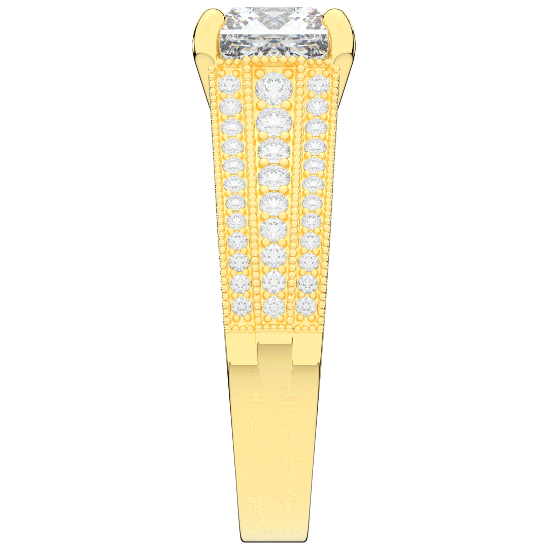 3.55CT.TW PRINCESS LAB DIAMOND ENGAGEMENT RING - Nazarelle