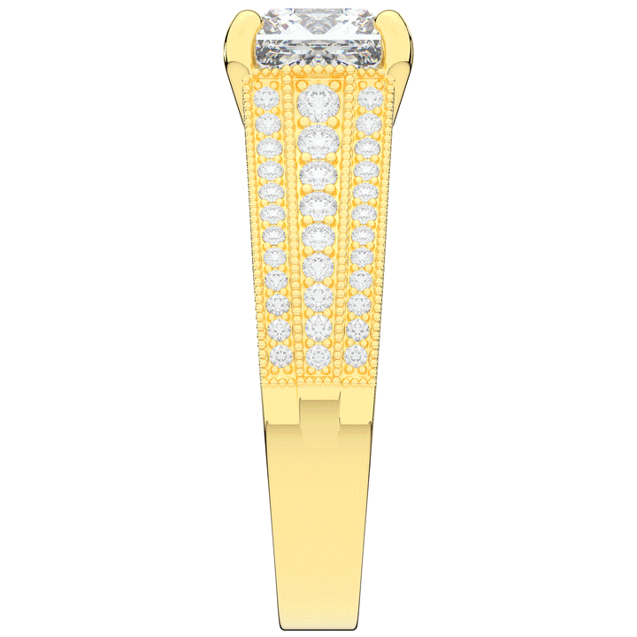 3.55CT.TW PRINCESS LAB DIAMOND ENGAGEMENT RING - Nazarelle