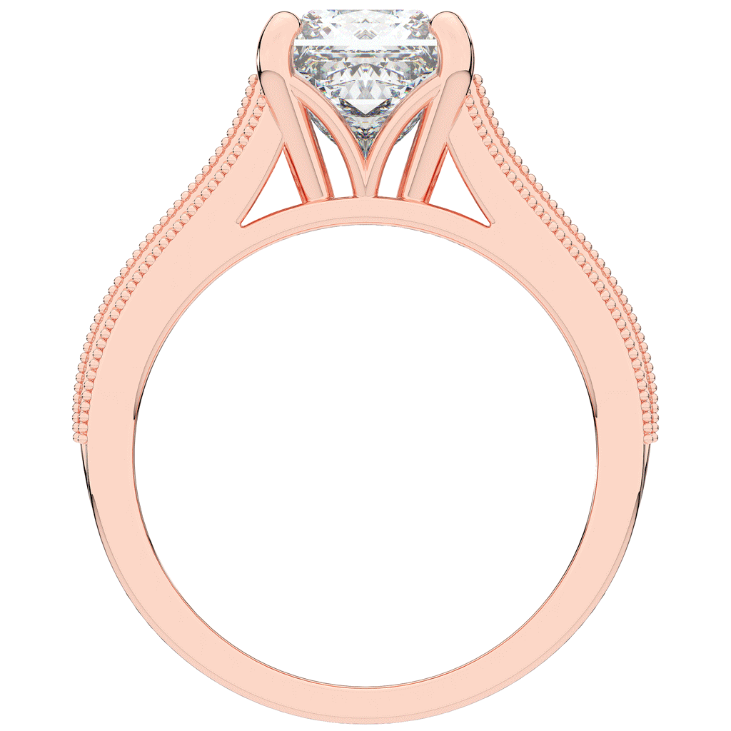 3.55CT.TW PRINCESS LAB DIAMOND ENGAGEMENT RING - Nazarelle