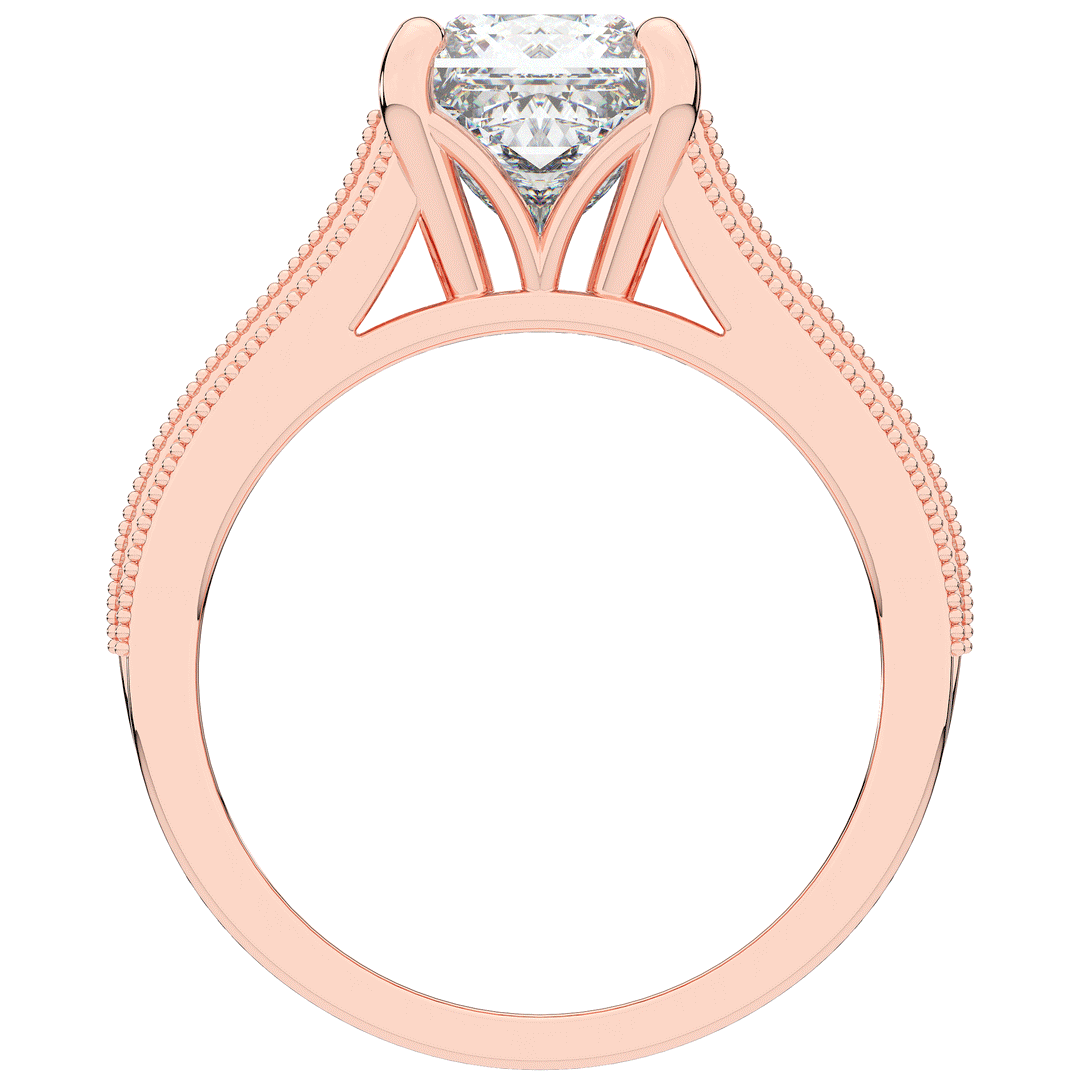 3.55CT.TW PRINCESS LAB DIAMOND ENGAGEMENT RING - Nazarelle