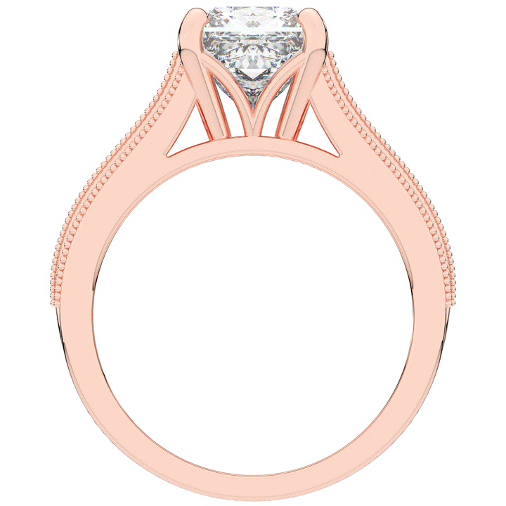 3.55CT.TW PRINCESS LAB DIAMOND ENGAGEMENT RING - Nazarelle