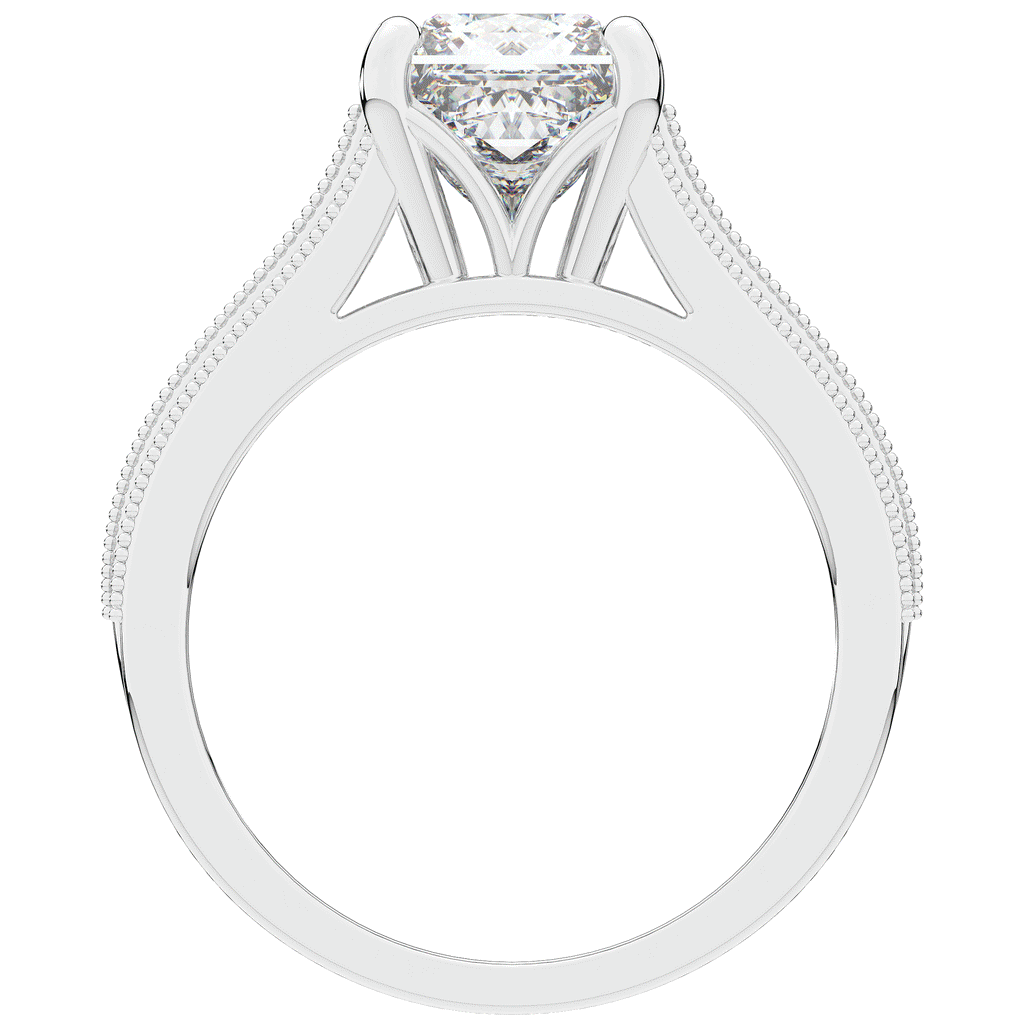 3.55CT.TW PRINCESS LAB DIAMOND ENGAGEMENT RING - Nazarelle