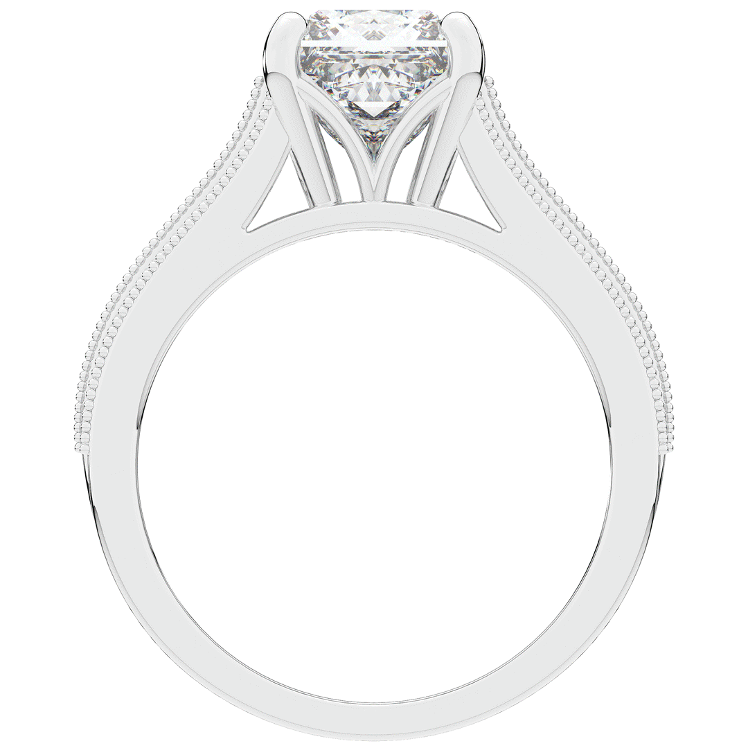 3.55CT.TW PRINCESS LAB DIAMOND ENGAGEMENT RING - Nazarelle