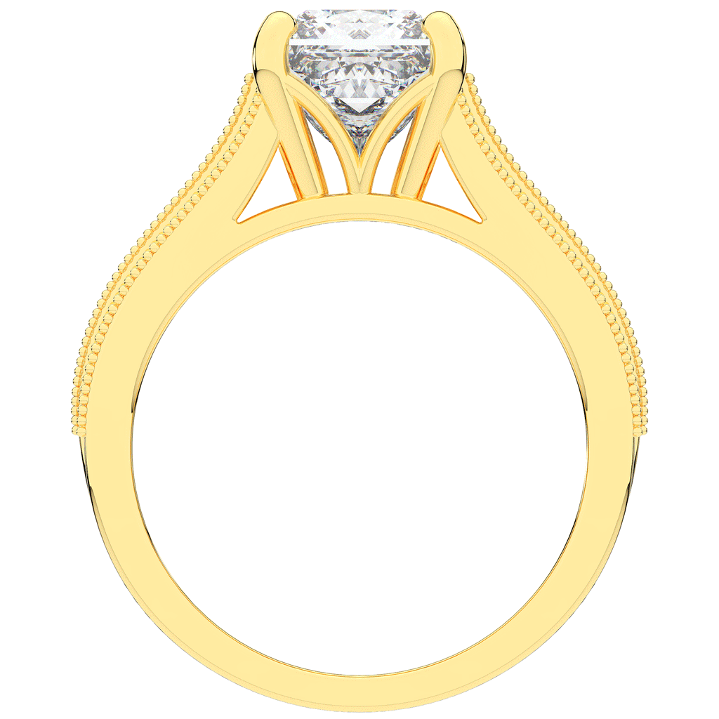 3.55CT.TW PRINCESS LAB DIAMOND ENGAGEMENT RING - Nazarelle