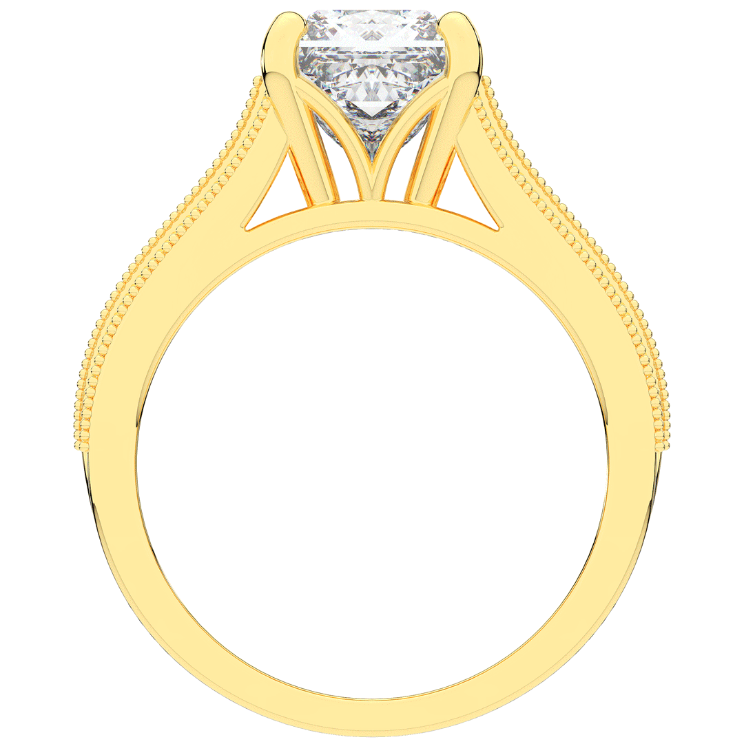 3.55CT.TW PRINCESS LAB DIAMOND ENGAGEMENT RING - Nazarelle