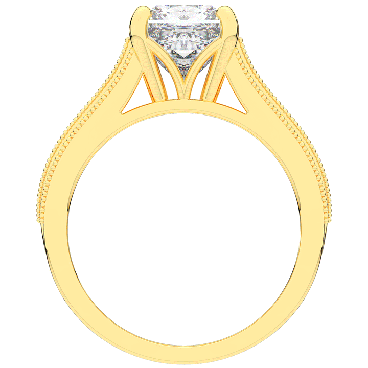 3.55CT.TW PRINCESS LAB DIAMOND ENGAGEMENT RING - Nazarelle