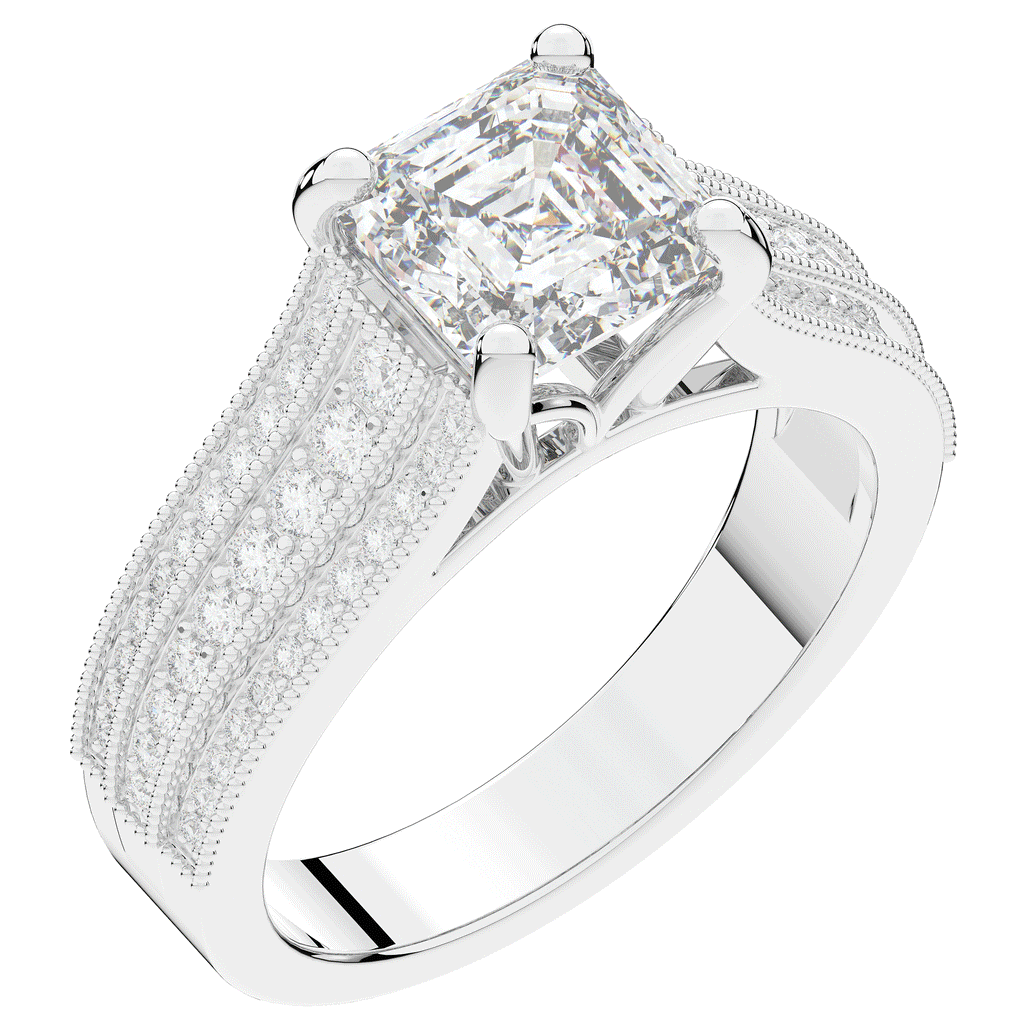 3.55CT.TW ASSCHER LAB DIAMOND ENGAGEMENT RING - Nazarelle