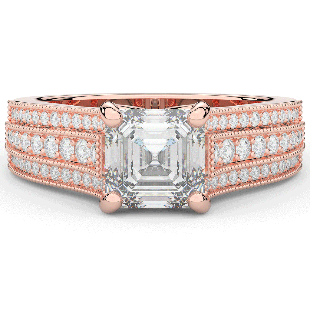 3.55CT.TW ASSCHER LAB DIAMOND ENGAGEMENT RING - Nazarelle