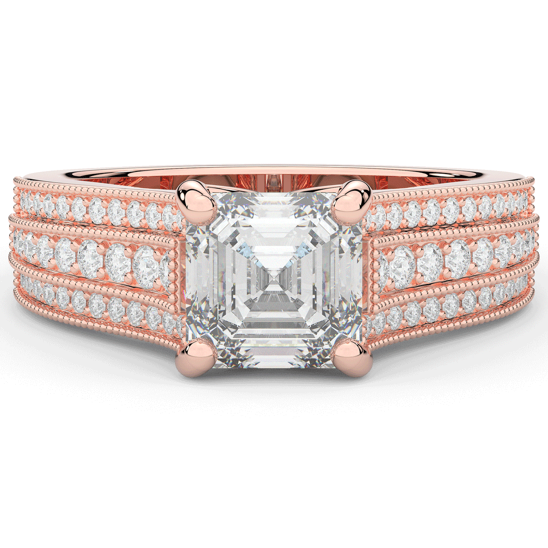 3.55CT.TW ASSCHER LAB DIAMOND ENGAGEMENT RING - Nazarelle