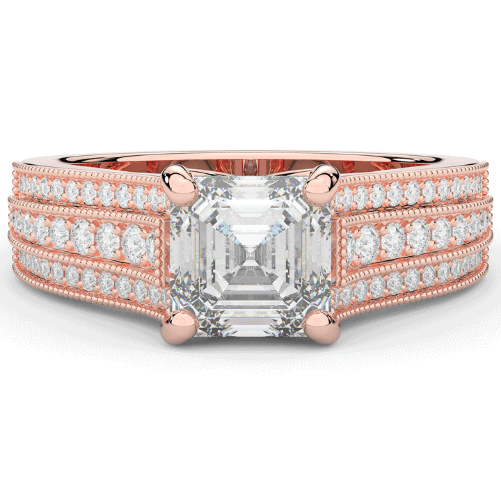 3.55CT.TW ASSCHER LAB DIAMOND ENGAGEMENT RING - Nazarelle