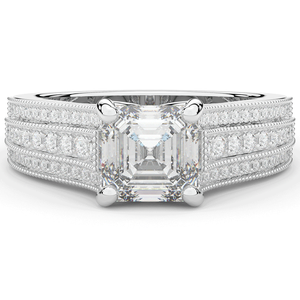 3.55CT.TW ASSCHER LAB DIAMOND ENGAGEMENT RING - Nazarelle