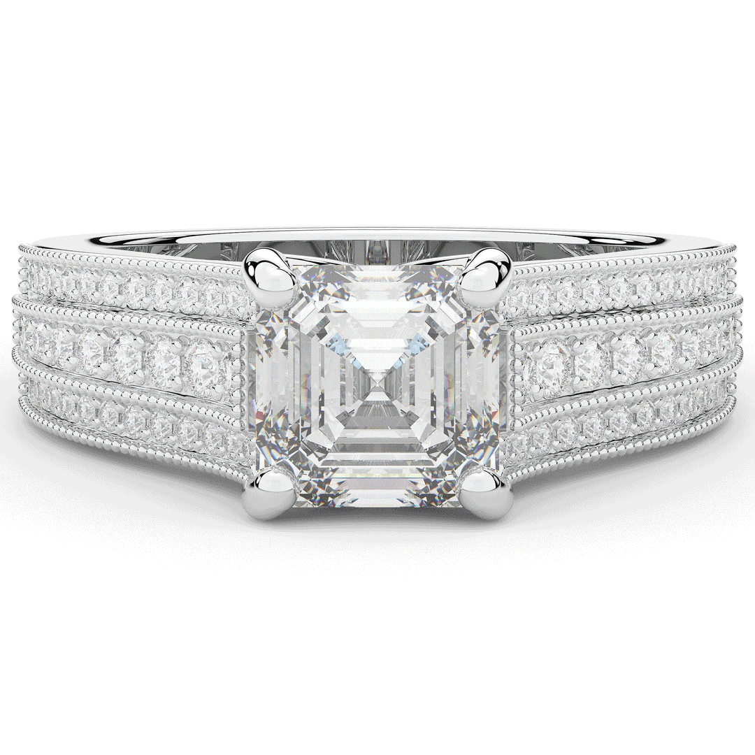 3.55CT.TW ASSCHER LAB DIAMOND ENGAGEMENT RING - Nazarelle