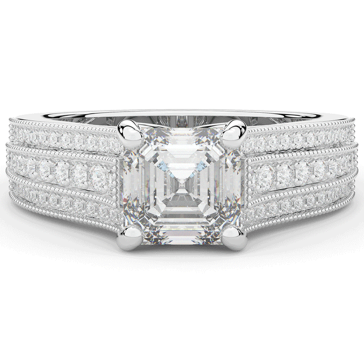 3.55CT.TW ASSCHER LAB DIAMOND ENGAGEMENT RING - Nazarelle