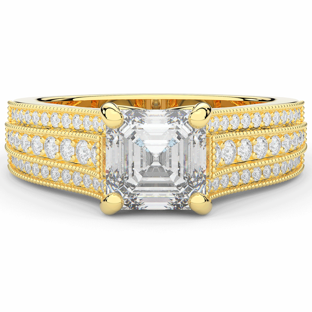 3.55CT.TW ASSCHER LAB DIAMOND ENGAGEMENT RING - Nazarelle