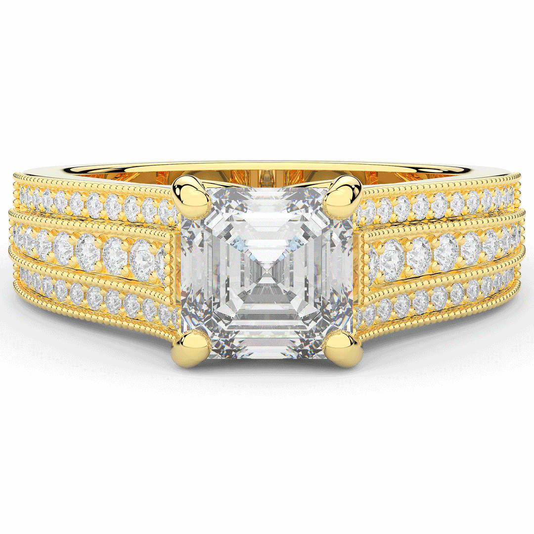 3.55CT.TW ASSCHER LAB DIAMOND ENGAGEMENT RING - Nazarelle