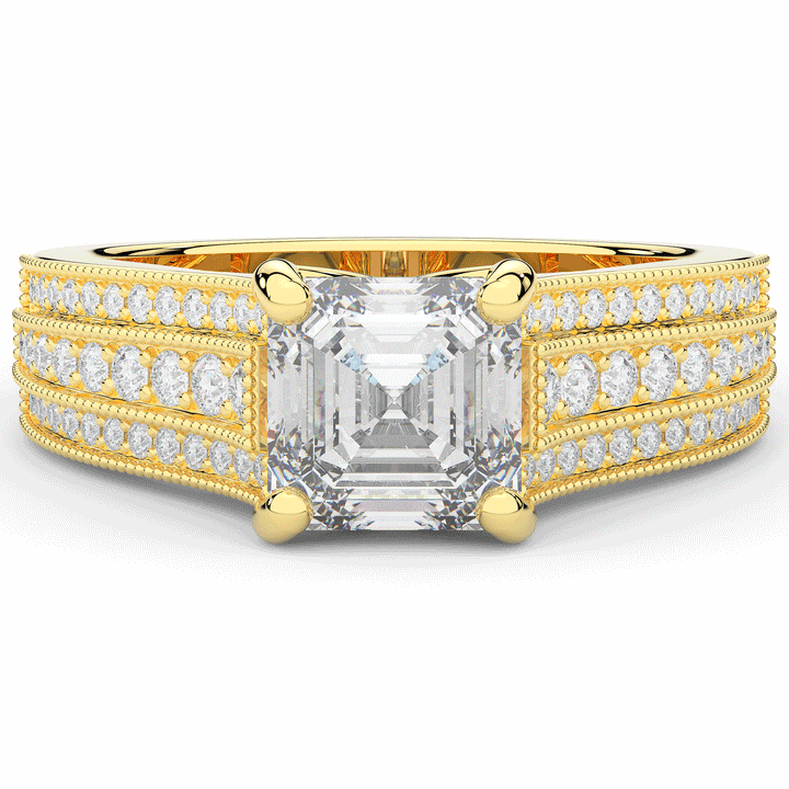 3.55CT.TW ASSCHER LAB DIAMOND ENGAGEMENT RING - Nazarelle