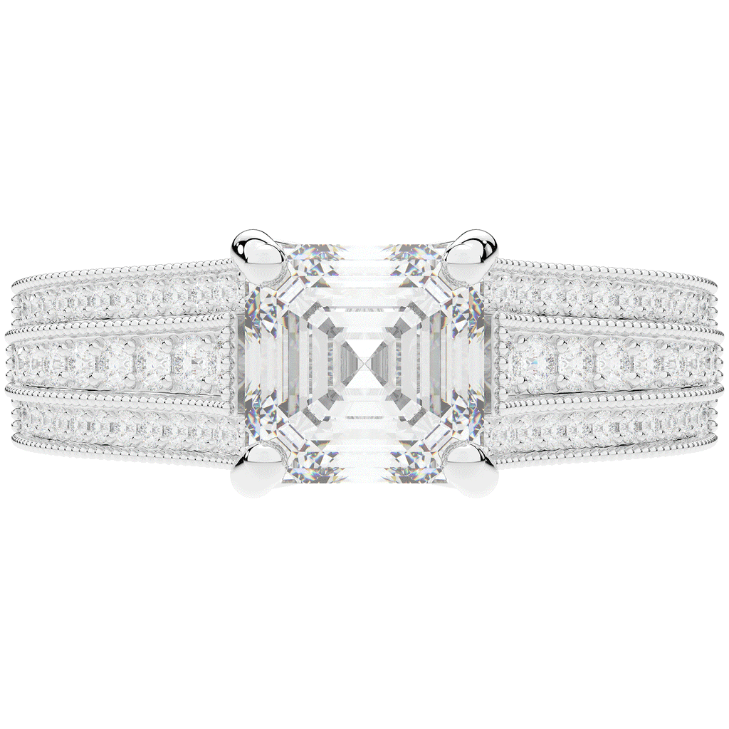 3.55CT.TW ASSCHER LAB DIAMOND ENGAGEMENT RING - Nazarelle