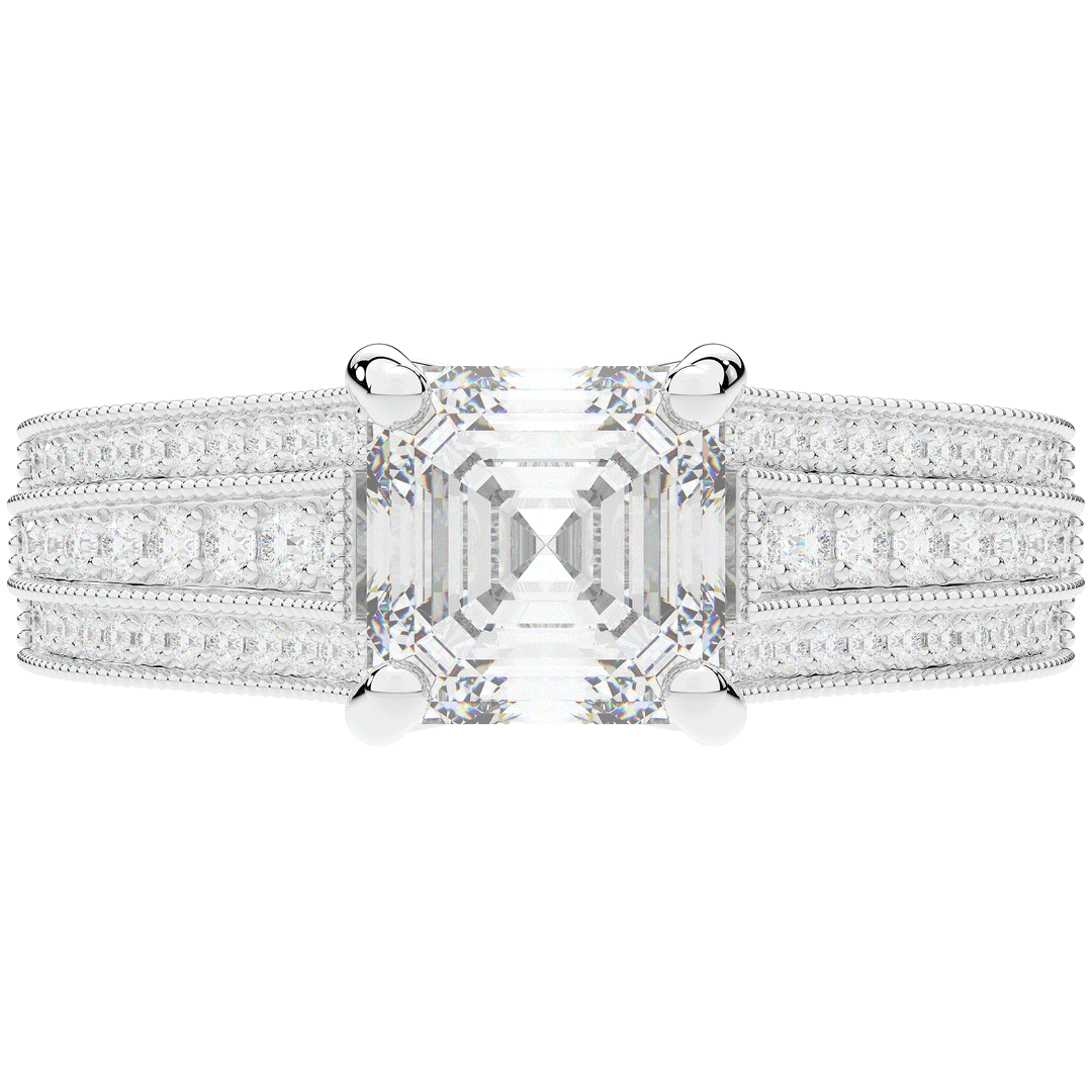 3.55CT.TW ASSCHER LAB DIAMOND ENGAGEMENT RING - Nazarelle