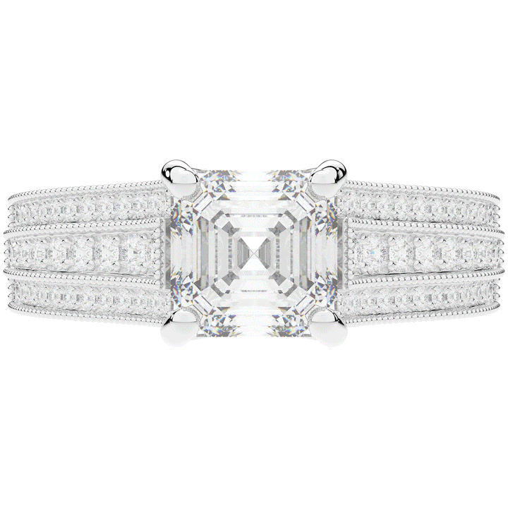 3.55CT.TW ASSCHER LAB DIAMOND ENGAGEMENT RING - Nazarelle
